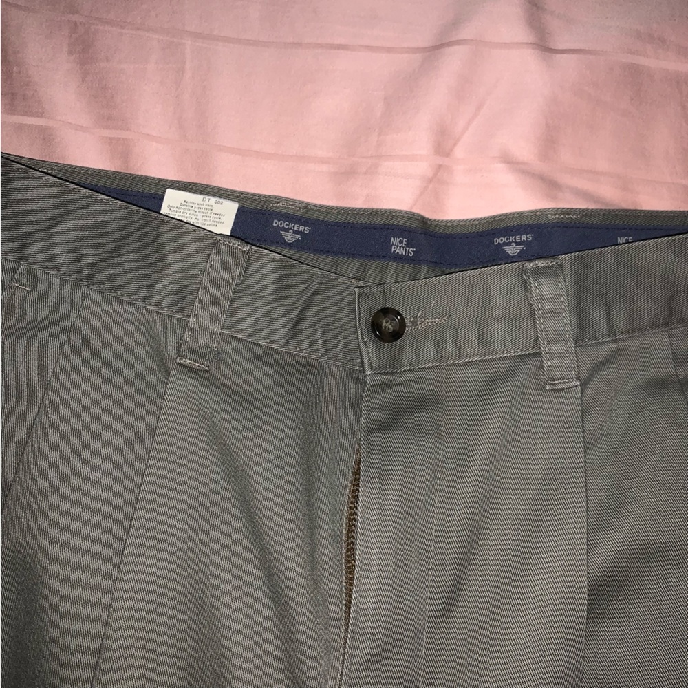 DOCKERS KHAKI HIGH WAISTED STRAIGHT LEG PANTS
